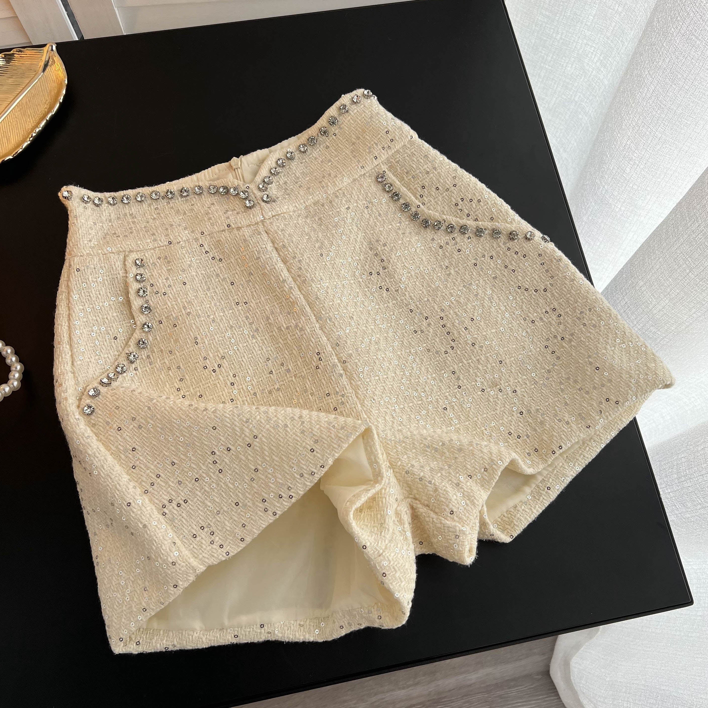 Diamante Tweed Shorts