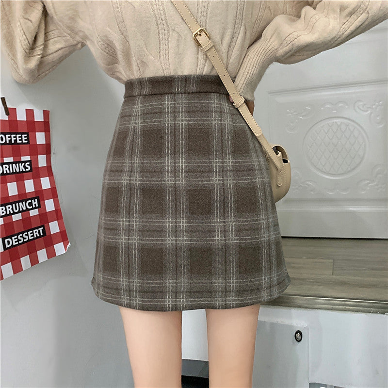 Ashy Plaid Mini Skirt