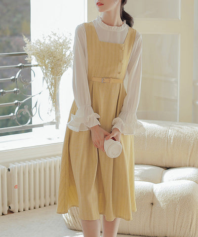 Vestido estilo pichi de rayas pastel
