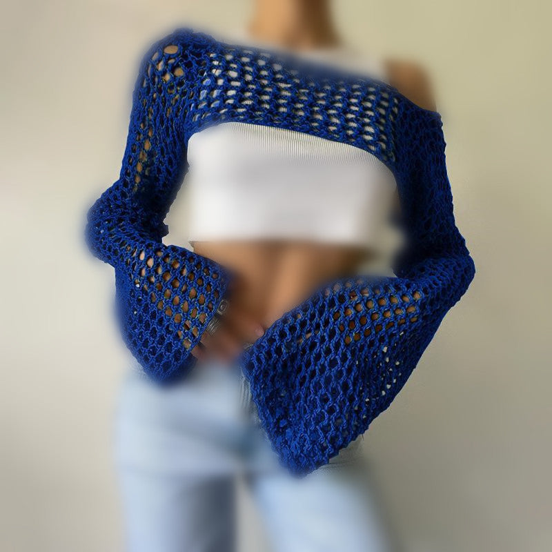 Bolero de punto de crochet hueco