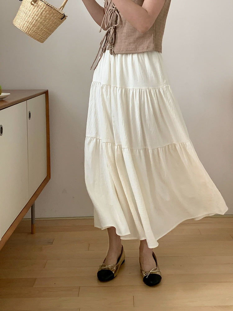 Pleated Tiered Maxi Skirt