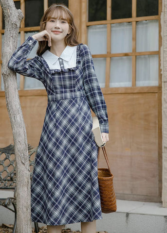 Uni Plaid Midi Dress