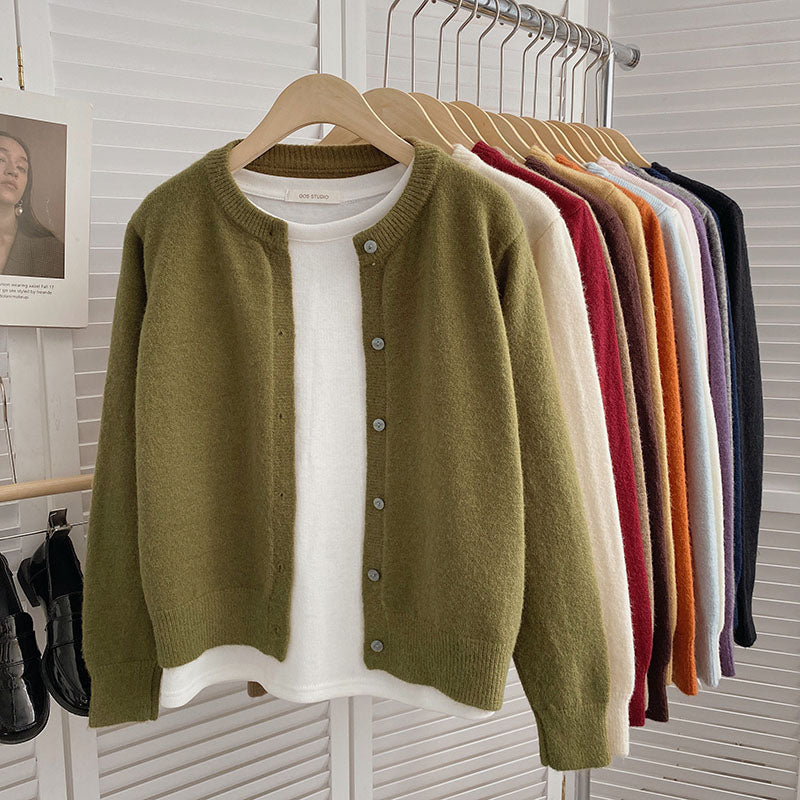 Basic Round Neck Cardigan