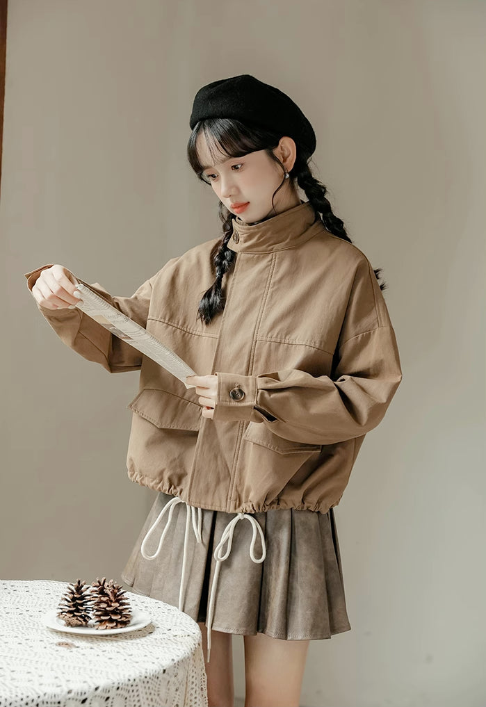 Cropped Worker Utility Jacket