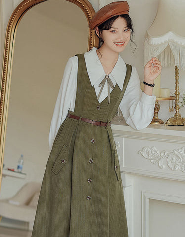 Traveller's Pinafore-Set mit Nadelstreifen