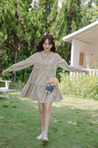 Curiosity Plaid Shirt Dress