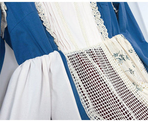 Vestido de doncella de patchwork