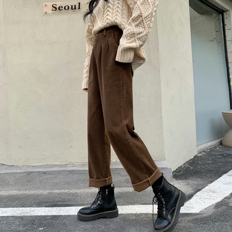 Pleated Corduroy Pants