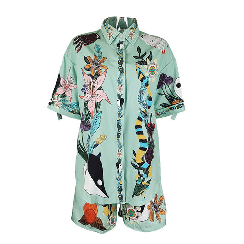 Piece Set Button Down Short Sleeve
