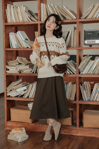 Suéter Fair Isle color canela