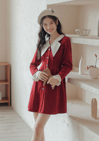 Sweet Bow Peter Pan Knit Dress