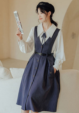 Traveller's Pinafore-Set mit Nadelstreifen