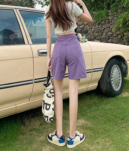 Rainbow Denim Bermuda Shorts