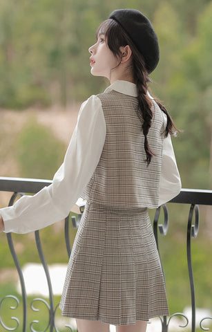 Preppy-kariertes zweiteiliges Set