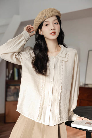 Scallop Trim Blouse