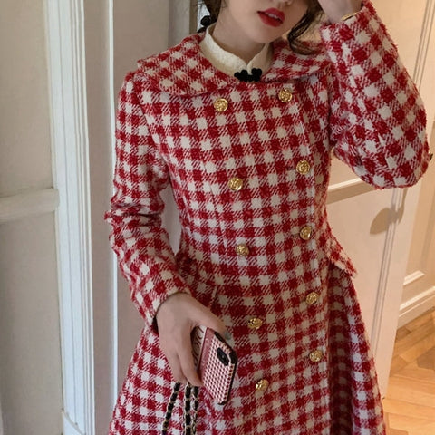 Candy Cane Gingham Dress Coat
