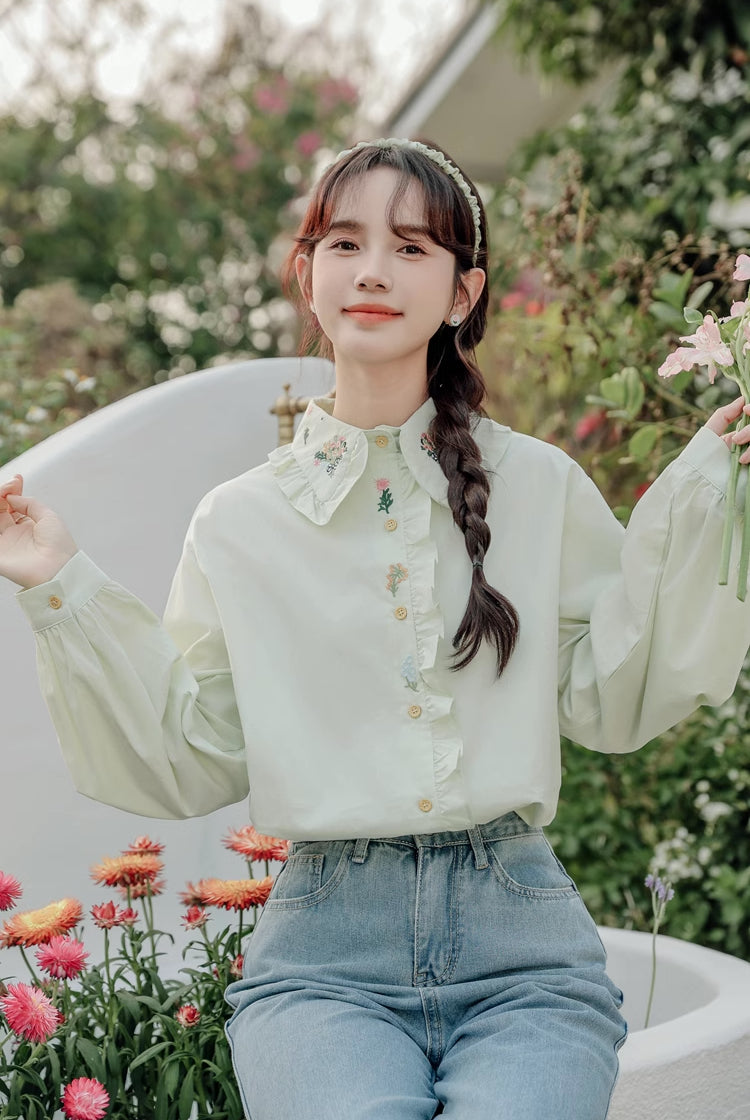 Floral Bouquet Embroidered Blouse