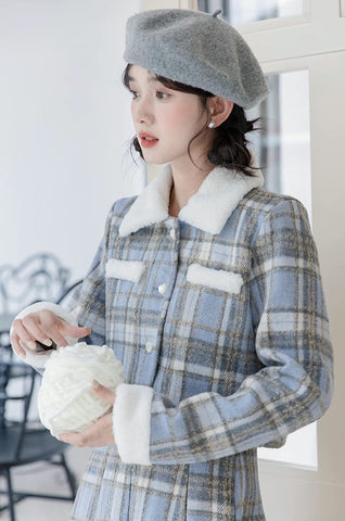 Elsa Plaid Tweed Midi Set