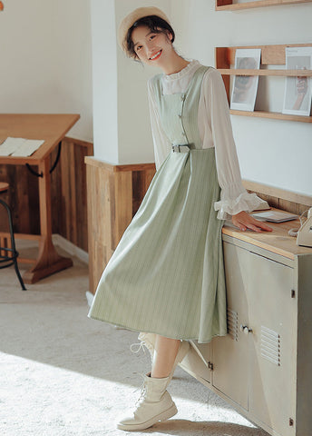 Vestido estilo pichi de rayas pastel