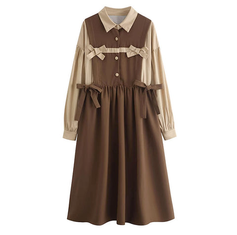 Cocoa Bows Twofer Midi Dress