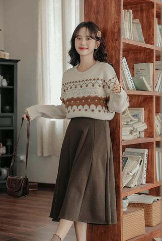 Suéter Fair Isle color canela
