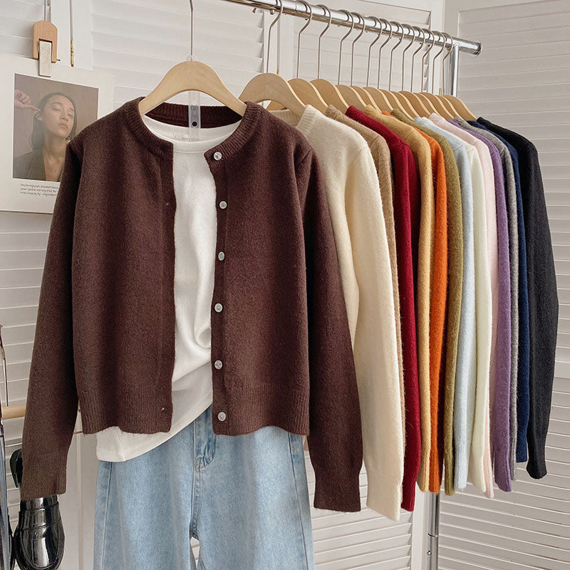 Basic Round Neck Cardigan