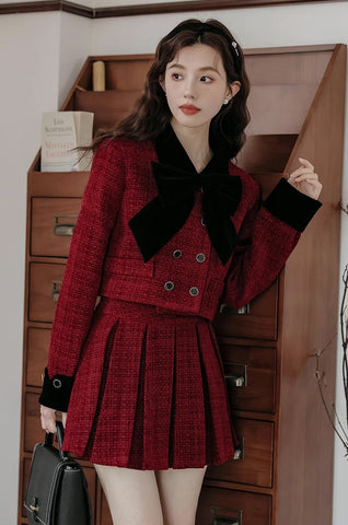 Mistletoe Velvet Tweed Set