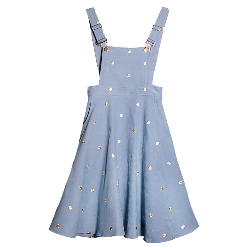 Delicate Daisy Embroidered Pinafore