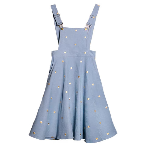 Delicate Daisy Embroidered Pinafore