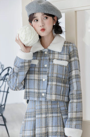 Elsa Plaid Tweed Midi Set