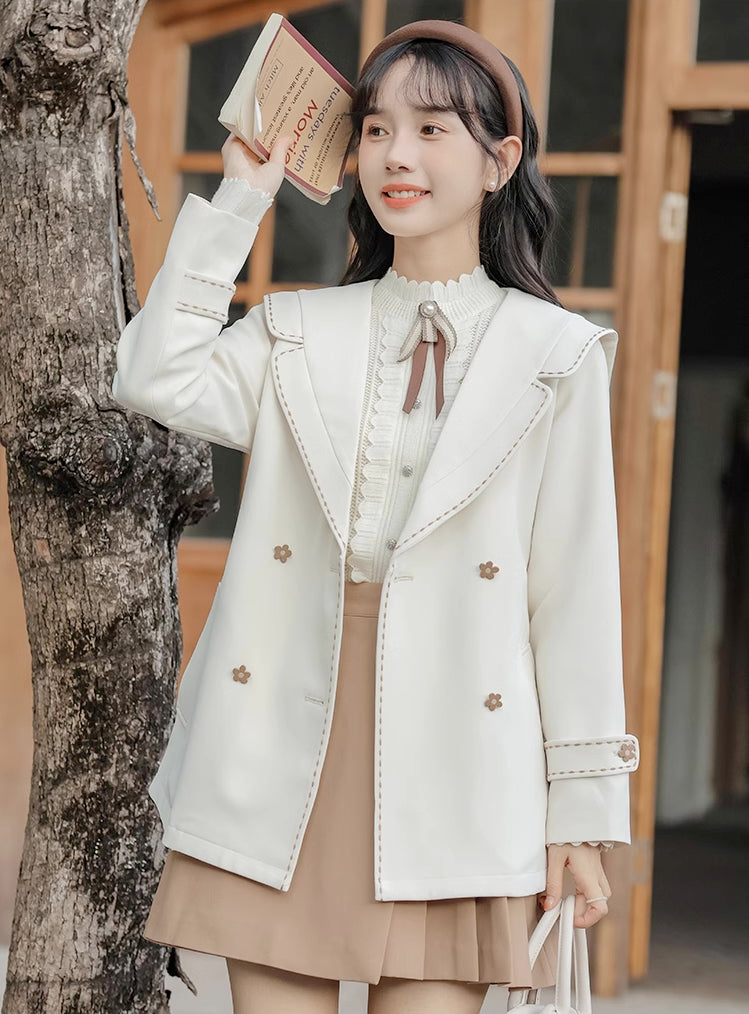 Flower Pop Short Trench Coat