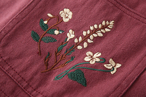 Overall mit Wildblumenstickerei
