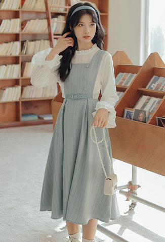Vestido estilo pichi de rayas pastel