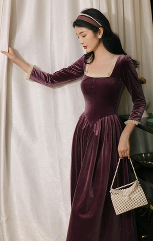 Velvet Princess Midi Dress