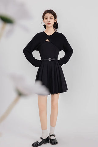 Two-Piece Mini Cami Dress & Sweater Set