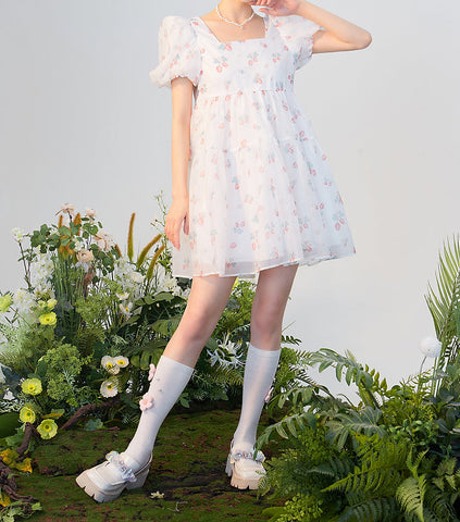Strawberry Bunny Tiered Dress