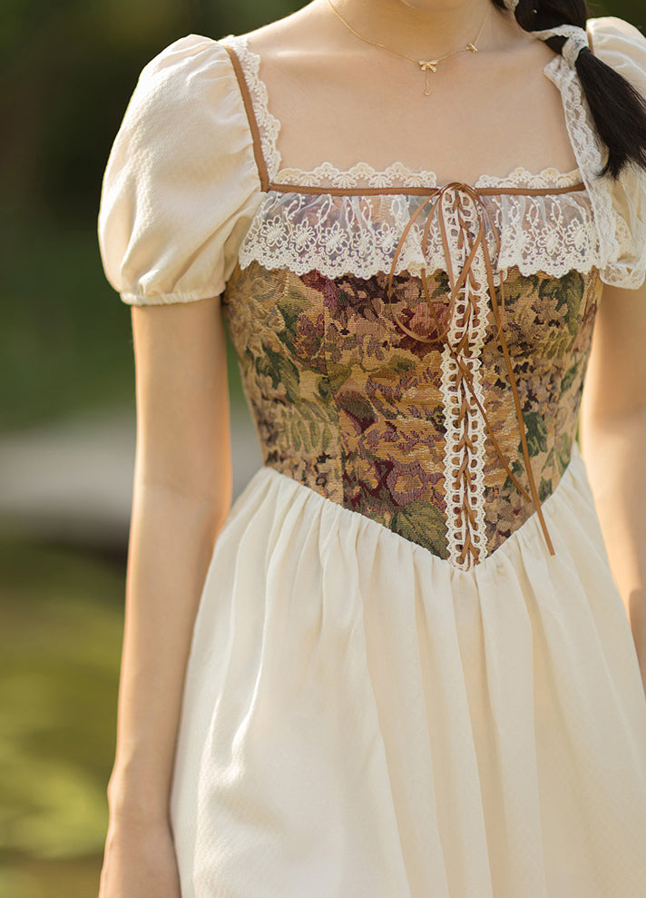 Rustic Floral Countryside Midi Dress