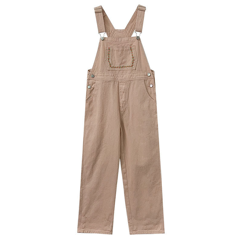 Denim-Overall mit Daisy Chain-Stickerei