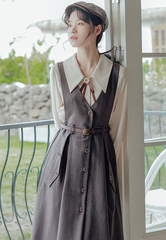 Traveller's Pinafore-Set mit Nadelstreifen