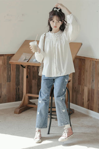 Essential Ruffle Trim Blouse