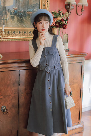 Corduroy Button Up Midi Dress