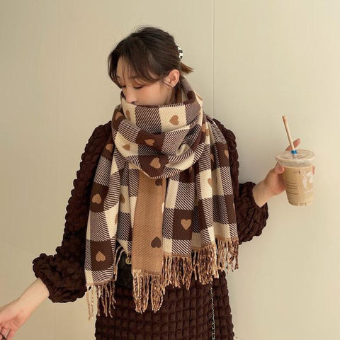 Heart Checkerboard Scarf