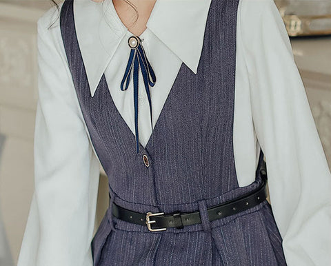 Traveller's Pinafore-Set mit Nadelstreifen