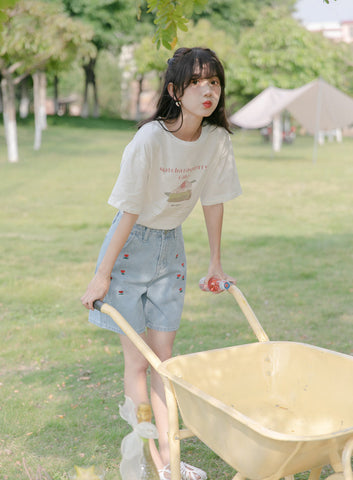 Little Tulip Embroidered Shorts