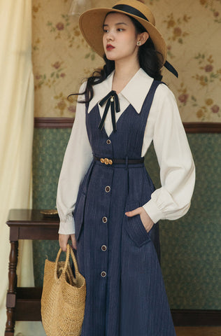 Traveller's Pinafore-Set mit Nadelstreifen