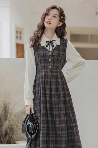 Edinburgh Plaid Pinafore Dress Set