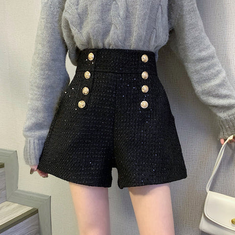 Pantalones cortos de tweed con lentejuelas a medida