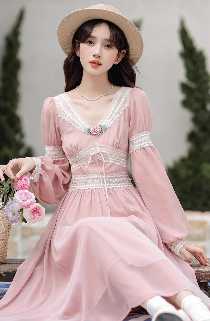 Vestido midi de hada rosa