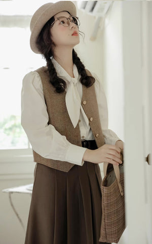 Gramps Herringbone Tweed Vest
