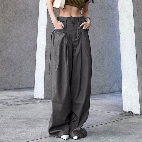 Cross Over Pleated Tailored Pants